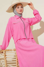 Zımba Cep Kapaklı Etekli İkili Takım