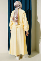 Zımba Cep Kapaklı Etekli İkili Takım Sarı