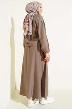 Zımba Cep Kapaklı Etekli İkili Takım Vizon