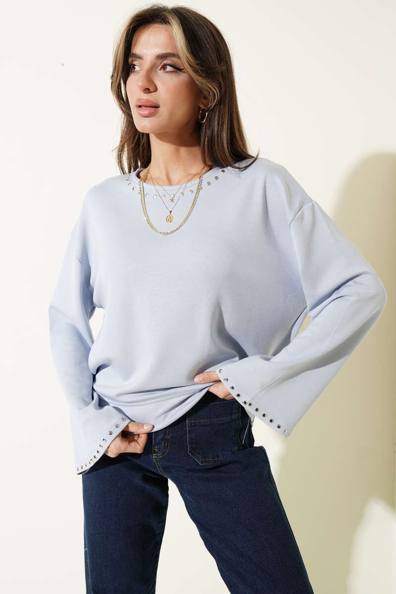 Zımba Yakalı Basic Bluz