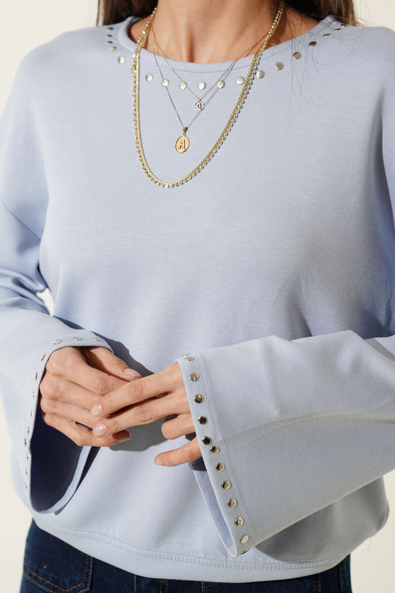 Zımba Yakalı Basic Bluz