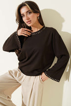 Zımba Yakalı Basic Bluz